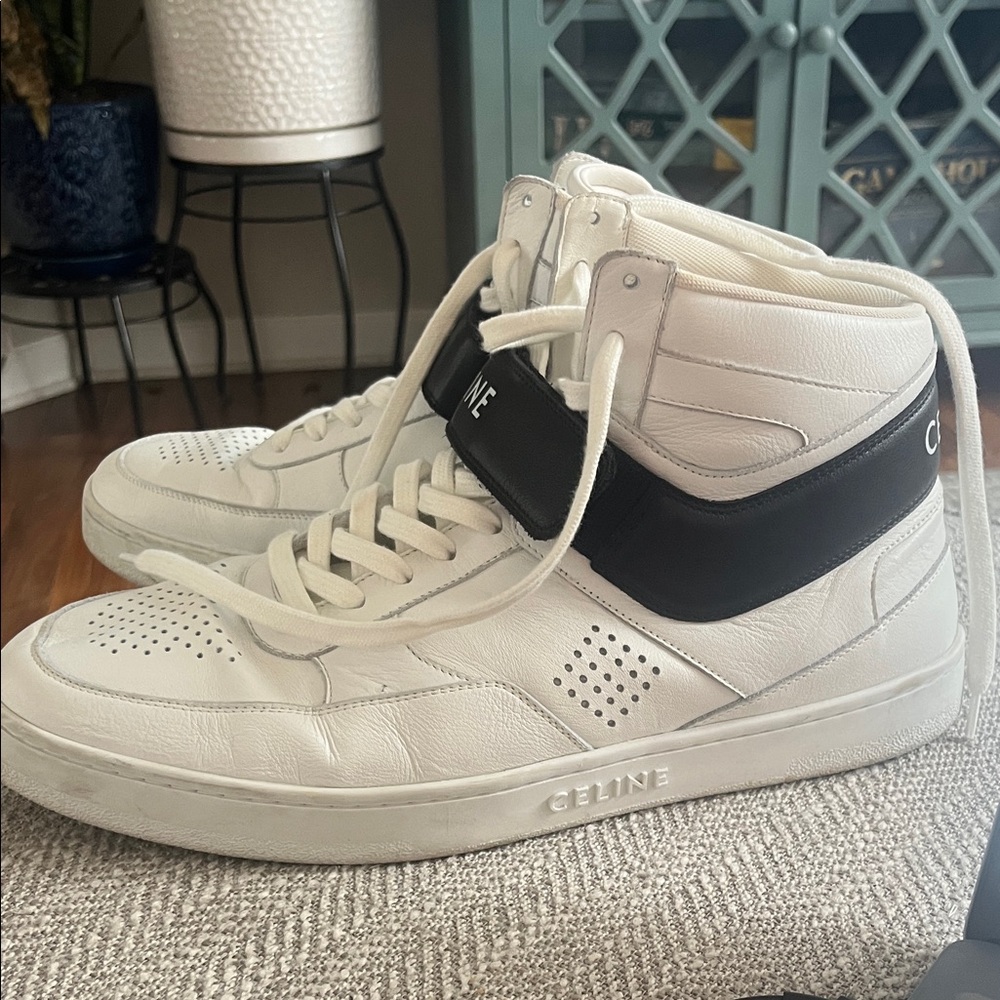 Celine CT-03 HIGH SNEAKER WITH VELCRO in CALFSKIN - Picture 3 of 7